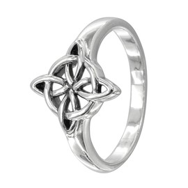 Moonlight Mysteries Sterling Silver Celtic Quaternary Wiccan Witches Knot Ring Size 5