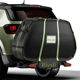 Bike Cover for Transport 2 Bikes, Bicycle Cover Outdoor Storage Waterproof for 2 Bikes on Rear Bike Rack Transport, 420D Heavy Duty Electric Bike Covers with Reflective Strips