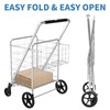 Supenice Jumbo Shopping Cart with Double Basket Grocery Folding Cart