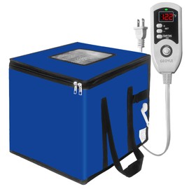 GEOYLE Folding Dough Proofing Box, Sourdough Starter with Temp Control (0-122℉) & 96H Timer, 20L Bread Proofing Box for Sourdough, Pizza, Yogurt, Seed Starting,Blue 10.6 * 10.6 * 10.6inch