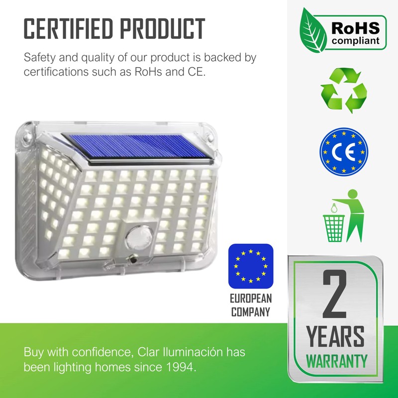 HYBEC - Solar Lamp with Motion Sensor, Motion Sensor Outdoor