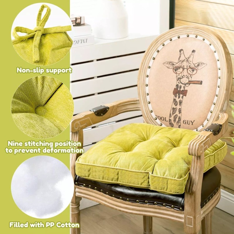 Qunclay 4 Pcs Patio Chair Pads 20-21 Inches Floor Sitting