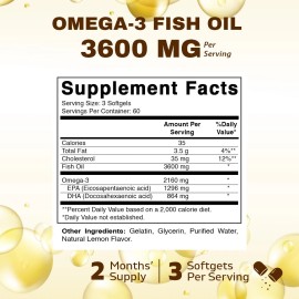 Vitamatic 2 Pack Vitamatic Triple Strength Omega 3 Fish Oil 3600mg - 180 Softgels