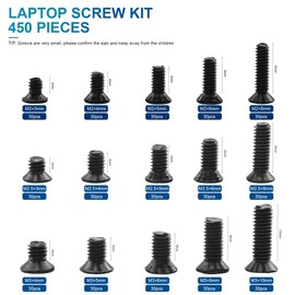 NINDEJIN Laptop Computer Screw Kit, M2 M2.5 M3 Countersunk Flat Head Phillips Mini Screws Set, Replacement Part Electronic Repair Accessories