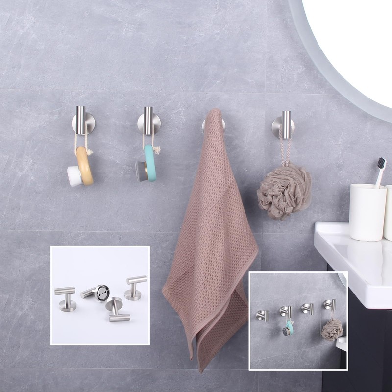 GERZWY Bath Towel Hook SUS 304 Stainless Steel Coat/Robe Clothes