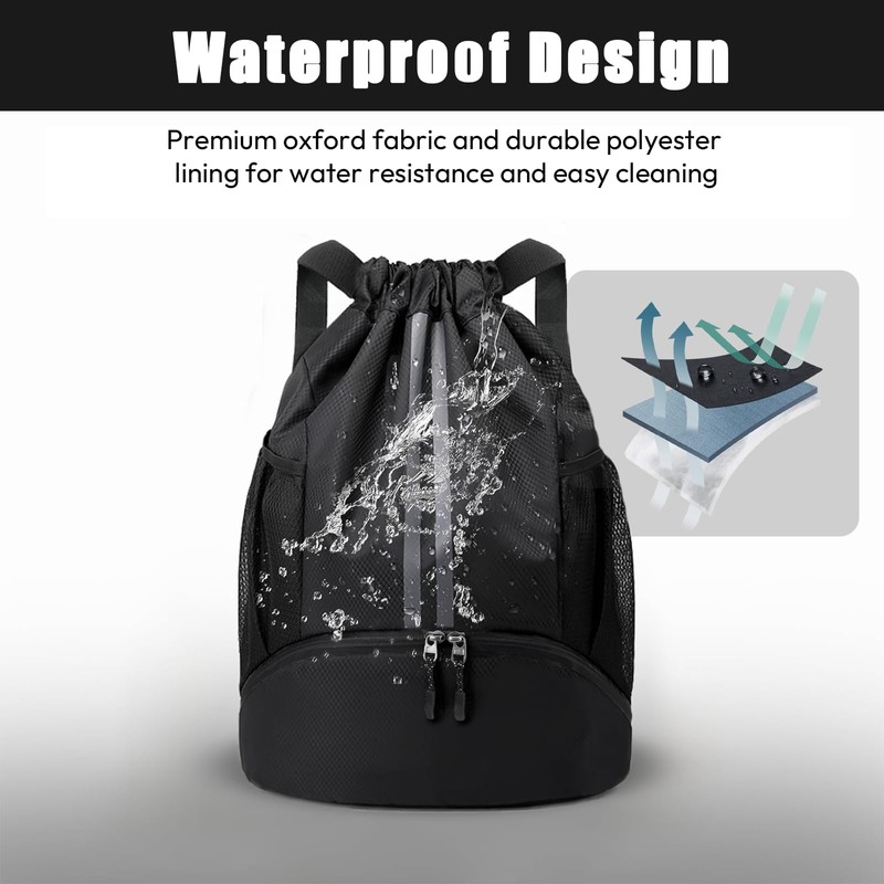 Waterproof Drawstring Backpack for Gym & Swim – Lightweight Sports