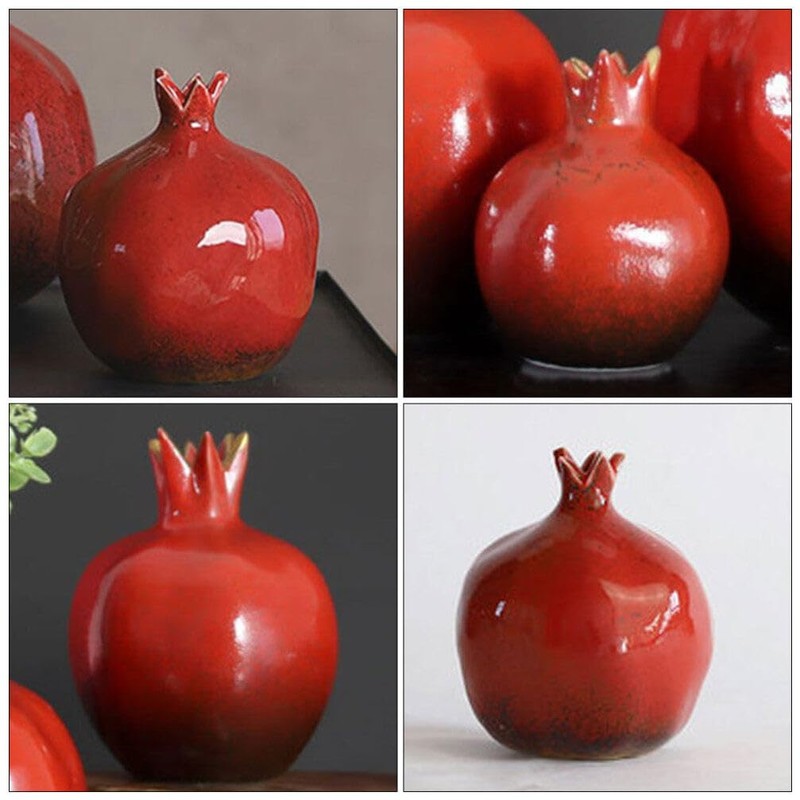 Alipis Ceramic Vase: Pomegranate Shaped Vase Bud Vase Hydroponics Planter