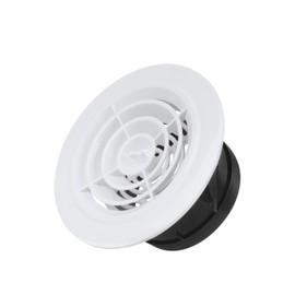 6 Inch Soffit Vent Round Louver Air Vent Cover,White Adjustable Grille Cover Exhaust Vent,Fits for Bathroom Office Kitchen Ventilation Opening Size 5.75"(1Pcs)