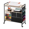 Rolling Craft Cart Storage Table with 20 Storage Bins &