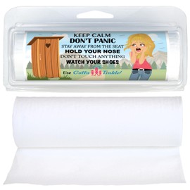 Premium Mini Toilet Paper Rolls | Travel-Size for Purses | Convenient Plastic Dispenser | Toilet, Porta Potty & Outhouse Humor (3-Pack) (009 Keep Calm Outhouse - Blonde)