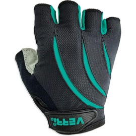 Verri Guantes de Ciclismo de Lujo para Adultos, Unisex, Acolchado, Antideslizante, Ligero, Transpirable, Negro con Verde