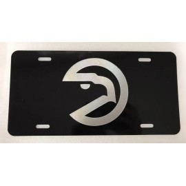 BLVD Atlanta Hawks 2 Logo Car Tag Diamond Etched on Aluminum License Plate
