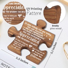You are Amazing Appreciated Gifts, Inspirational Thank You Puzzle Piece Plaque for Teachers, Coworkers, Staff, Friends AXX21