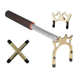 KKPLZZ Pool Snooker Table Cue, Retractable Billiards Pool Cue with Brass Cross & Spider Holder Rests, Billiards Pool Cue Accessory for Most Pool Sticks Amateur and Professional Use