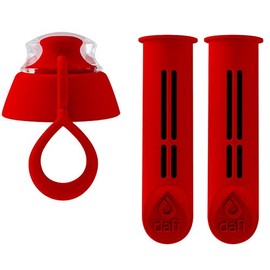 Dafi Set of 2 Filters + Cap for Soft and Solid Filter Bottle, Red, Interchangeable Filters, Environmentally Friendly, BPA-Free, Removes the Taste and Odour of Chlorine