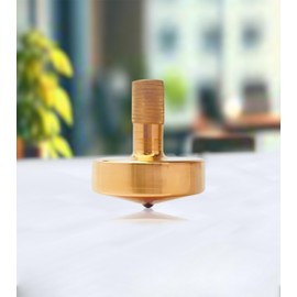 Star Quick Links Premium Polished Spinning Top with 3 mm Stainless Steel Ball Tip High Performance Metal Top Spinner (Wide Tip Spinning Top, Copper)