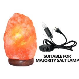 OHLGT 2 Packs Himalayan Salt Lamp Cord Replacement with Dimmer Switch and 8 Packs E12 Halogen Salt Lamp Bulbs (5 feet Cord with Metal Clip)