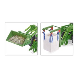 siku 3658, 5-Piece Front-Loader Accessory Set, 1:32, Green, Suitable for all siku tractors with front loader at 1:32 scale