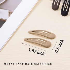 Cptots Small Hair Barrettes For Women No Slips Metal Snap Clips For Thin And Fine Hair,Black Brown,20 PCS,1.97 x 0.5 Inches.