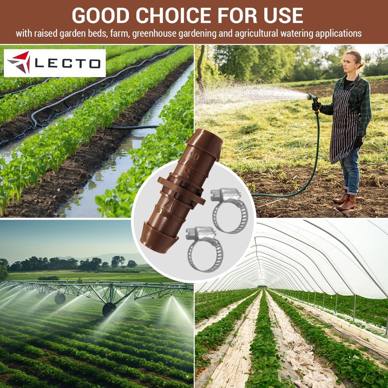 LECTO Universal 5/8", 1/2", .700" Drip Line Repair & Extension