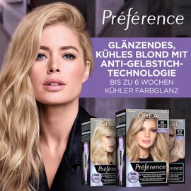 L'Oréal Paris Permanent Hair Colour, with Cool Colour Result, Set with Préférence Cool Blondes Colour and Anti Yellow Tint Care Balm, No. 7.1, Cool Medium Blonde (Hamburg), 1 Piece