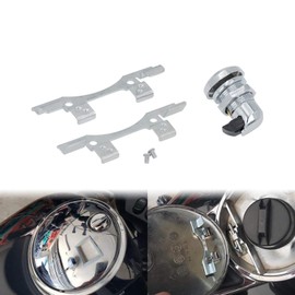 HDBUBALUS Motorcycle Fuel Door Latch Push Fit for Harley Touring Electra Glide Road Glide 1992-2025 Chrome