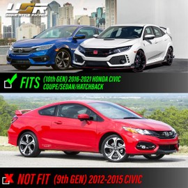 USR UNIQUE STYLE RACING DEPO 10th gen civic side markers-911 Carrera Style LEDLight Bar Smoke Front Bumper Lamp comp. with 2016-2021 Honda Civic Coupe Sedan Hatchback All Models(SmokedLens Amber LED)