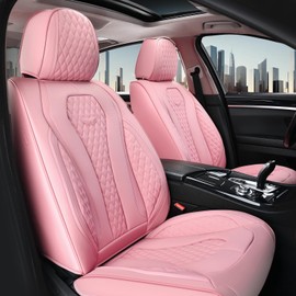 Coverado Seat Covers, Car Seat Covers Front Seats, Pink Car Seat Covers, Waterproof Auto Seat Covers, Seat Cushion, Front Seat Covers Leatherette Car Seat Protector Universal Fit Most Cars