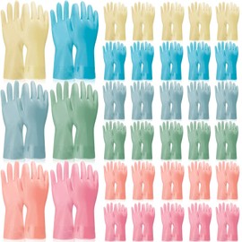 Gandeer 36 Pair Reusable Household Gloves Rubber Dishwashing Gloves Long Kitchen Cleaning Gloves for Dishes Clean Gardening(Multicolor,L)