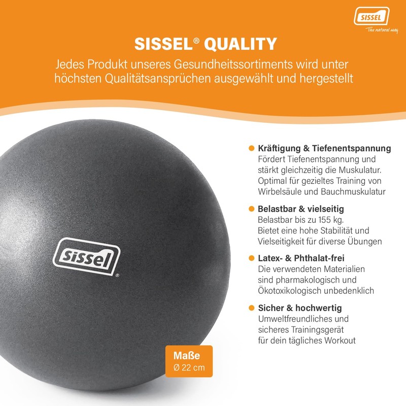 Sissel Balón de Ejercicio Ball, grau, FR (Taille Fabricant :