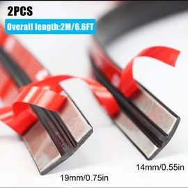 Car Seal Strip, T-Shape Automotive Edge Weatherstrip (14mm*2m+19mm*2m)