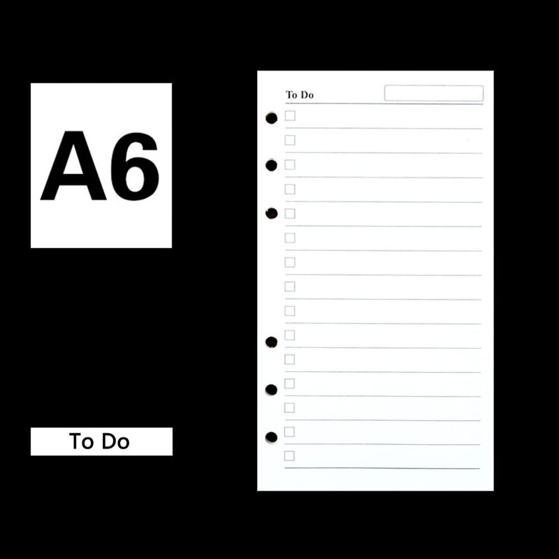 A6 Refill Pad Paper, 160 Pages/80 Sheets 6 Punched Holes