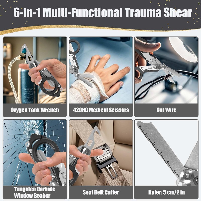 6 in 1 Emergency Response Shears Emergency Scissors Tool Stainless