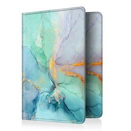 Fintie Passport Vaccination Certificate Protective Cover - Premium Faux Leather Passport Holder Travel Organiser with RFID Blocking for Credit Cards, ID, Travel Documents for Men and Women, W-emerald