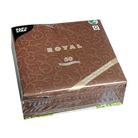 Papstar, Royal Collection #84885 Napkins 1/4 Fold 40 cm x 40 cm Brown Pack of 50