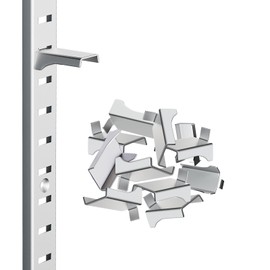 IMGIOSR Shelf Clips,Adjustable Shelf Bracket Clips,Heavy Duty Metal Shelving Brackets Clips,Quick mounting and dismounting,Shelving Bracket Clips for Metal and Wood Shelves (40, Silver)