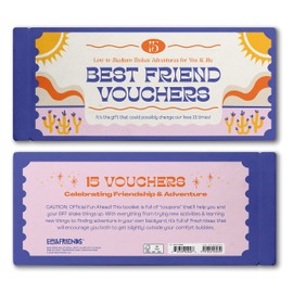 Em & Friends Best Friend Vouchers, BFF Gift Coupons, Book of 15 Perforated Vouchers