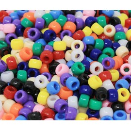 Bright Ideas Barrel Beads PK500 7mm Mixed Colourful for Kids Arts and Crafts, Plastic Craft for Decoration, Pony Necklace Bracelet Jewellery Making, Assorted Mixed Colours. BI7968