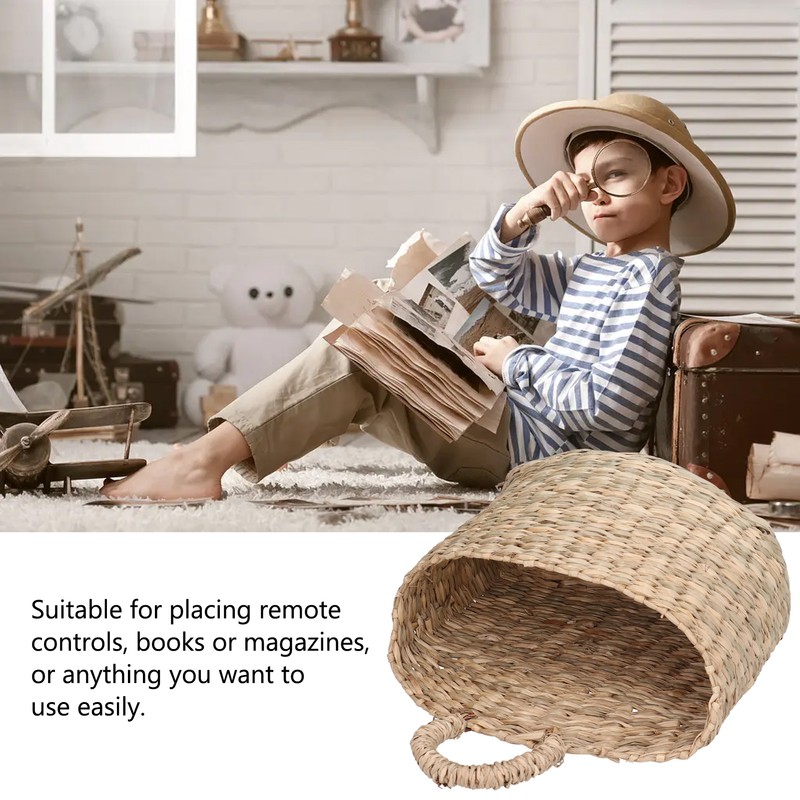 Hanging Basket Seagrass Woven Wall Hanging Storage Basket Organizer for