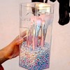 QUUPY Makeup Brush Holder Dustproof Clear Acrylic Cosmetic Brush Organizer