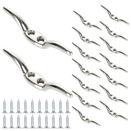 APACALI 6 Inch Metal Rope Cleats Boat Cleat Boat Flagpole Cleat Hook, 6 PCS Boat Deck Dock Cleats with 12 Mounting Screws for Fixed Rope or Home Decor (Blinds Hook Curtains Sun Shade Ropes)