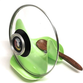 Berossi Pot Lid Holder | Lid Stand Holder for Kitchen Utensils Cooking Spoon Storage Spoon Holder | Stand with Storage Function for Lid & Utensils