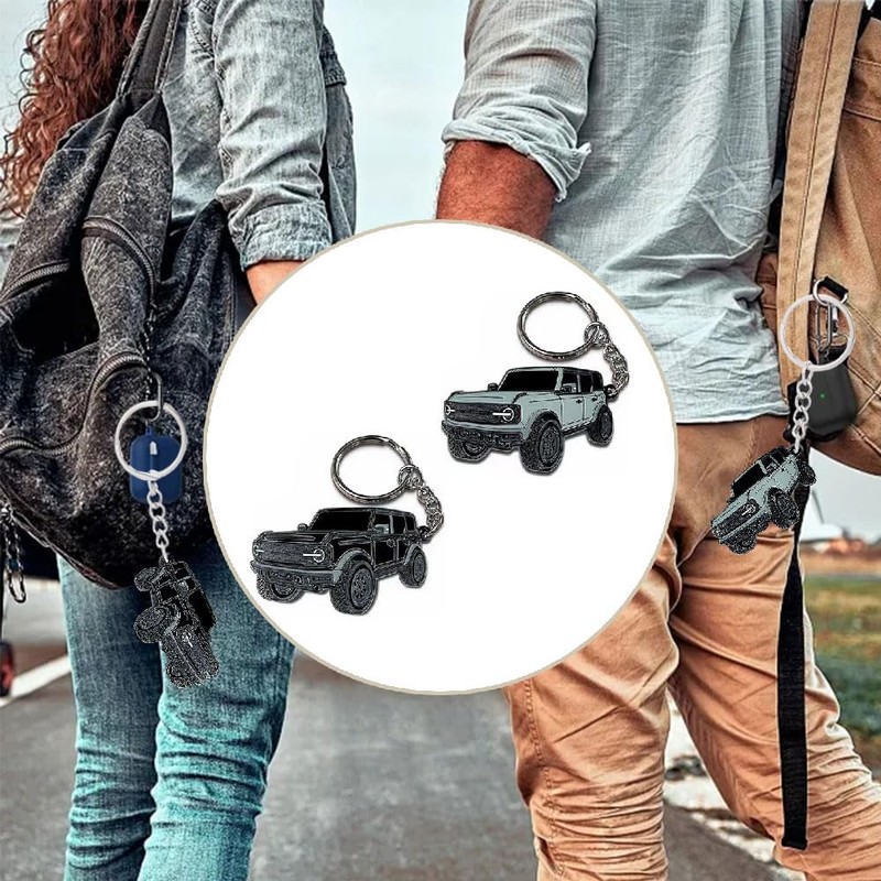 Car Keychain, Stainless Steel Car Key chain（Grey）