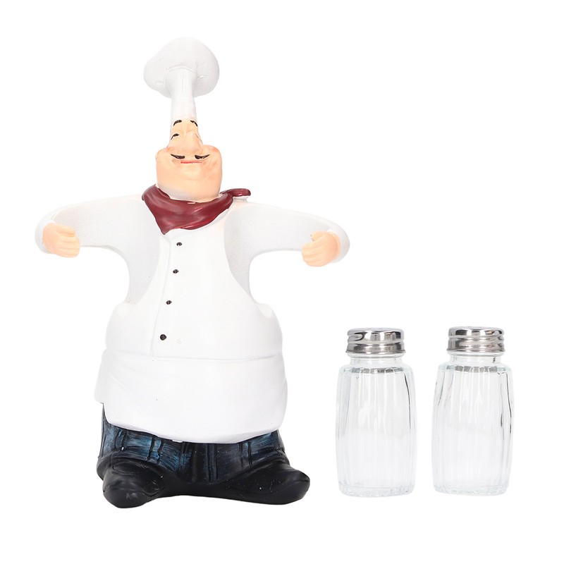 Chef Statue Salt Shakers Set Adorable Statue Vivid Details Resin