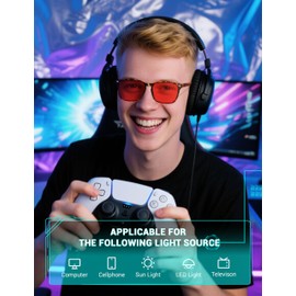 TIJN Sleep Glasses for 99.9% Blue Green Light Blocking Dual AR Coatings Red Lens for Computer Gaming Reduce Eyestrain