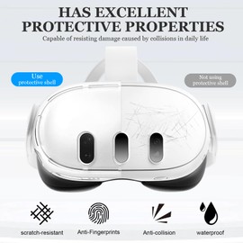 ECZOIL VR Accessories for Quest 3 VR Protection Kit for Quest 3 Headset Accessories with VR Case Cover, Hard Film, Controller Grips, Lens Caps