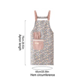 Aipeeo Women's Cooking Apron, Pack of 2 Aprons, Smock Apron, Women's Apron, Women's Kitchen Apron, Women's Apron, Floral Apron, Gift for Kitchen, Garden and Salon (Blue and Red), Blue and Red