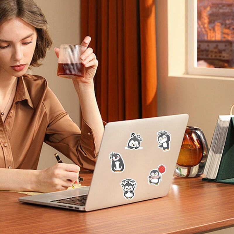 HDGSAFD 92 Penguin Stickers, Creative Cartoon Stickers, DIY Cup Notebook