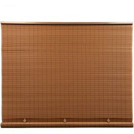 Radiance Cord Free 1/4 Inch Oval PVC Shade, Woodgrain, x 72 Inches Roll Up Blind, 72" W x 72" L