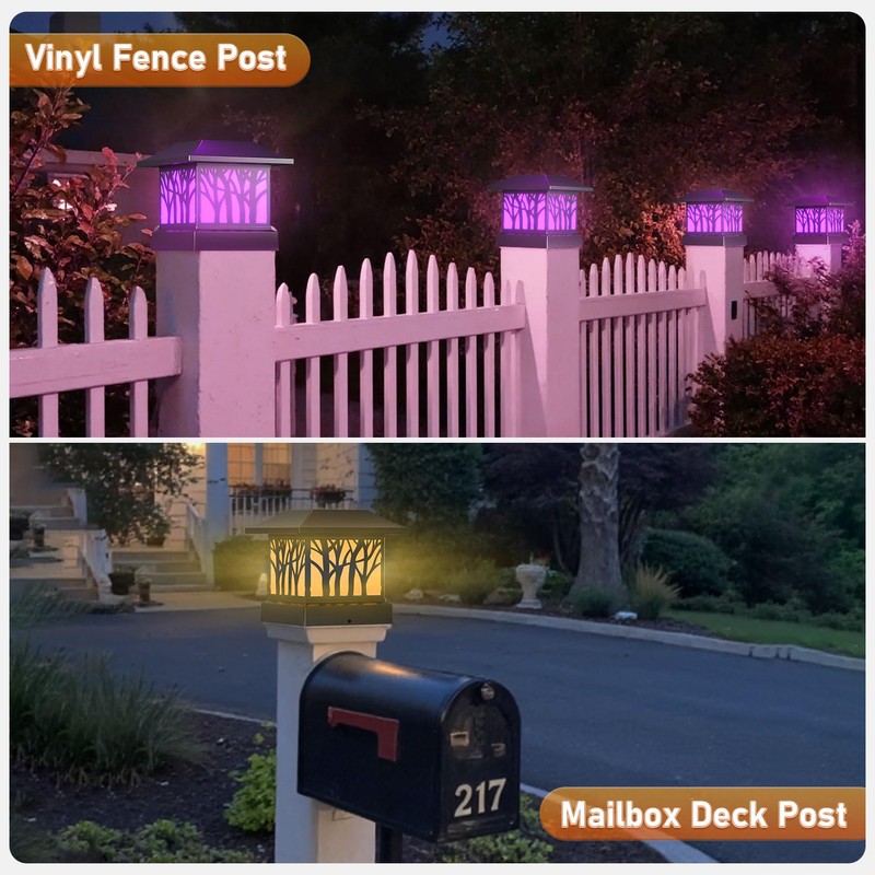 Viewsun 8 Pack Solar Post Cap Lights, Outdoor Fence Solar